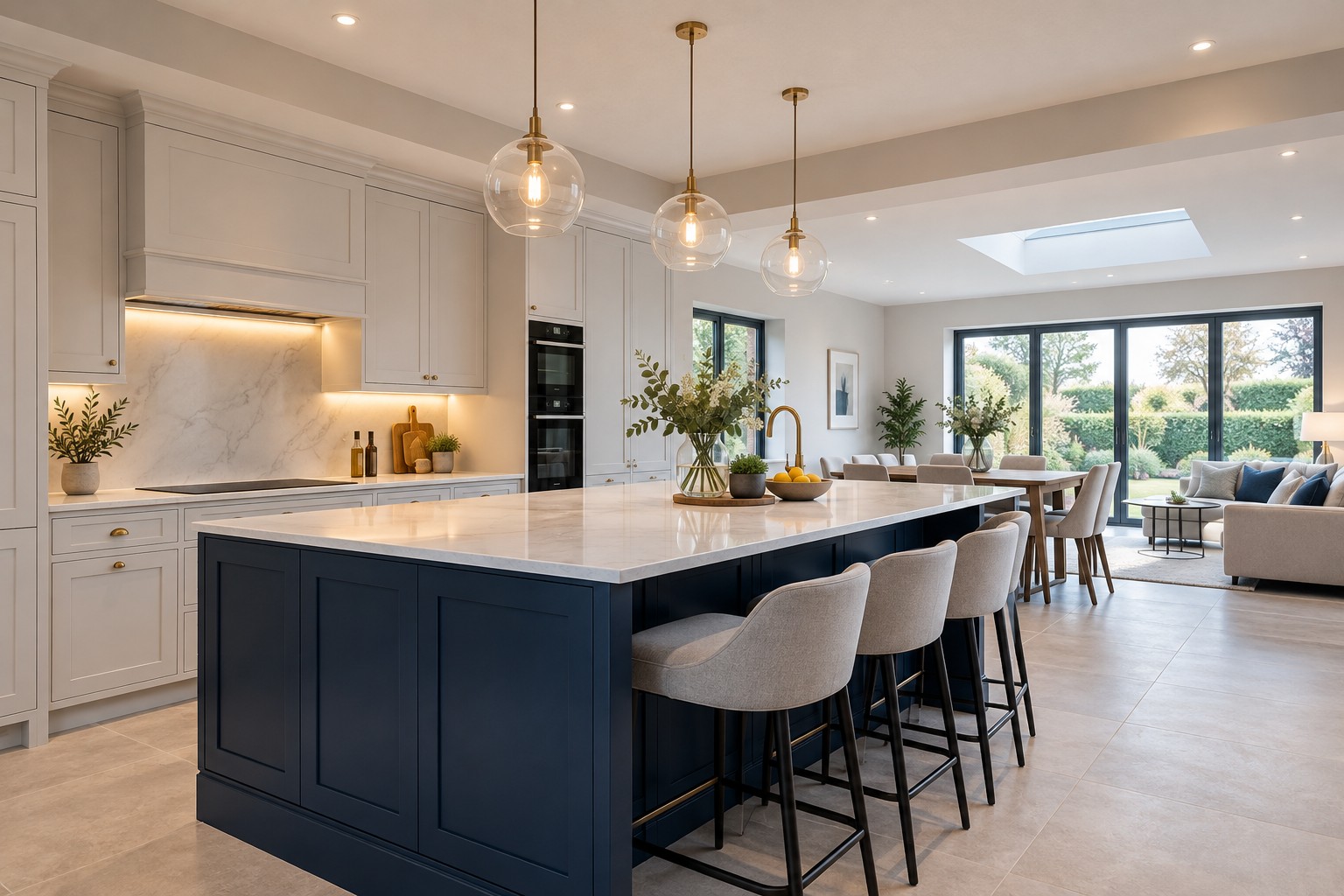 A contemporary home interior with carefully integrated lighting